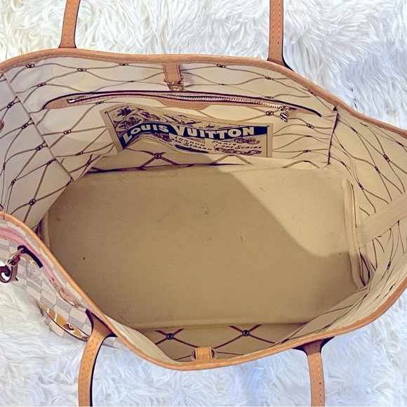 Limited Edition Louis Vuitton Damier Azur Summer Trunks Neverfull MM Tote/Wallet - Picture 7 of 16